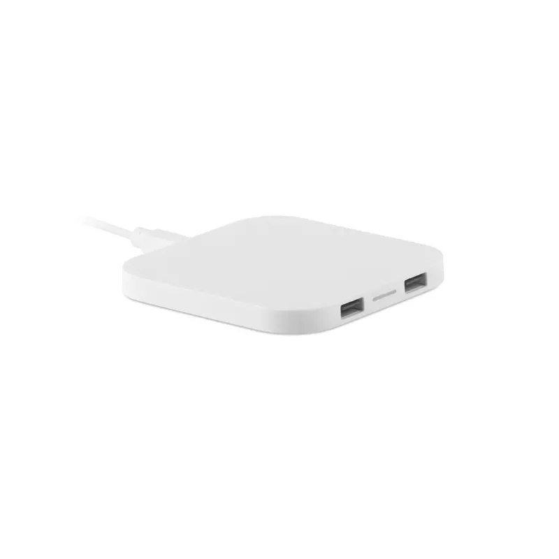 Ładowarka bezprzewodowa 15W z portami USB UNIPAD - Bialy (MO9309-06)