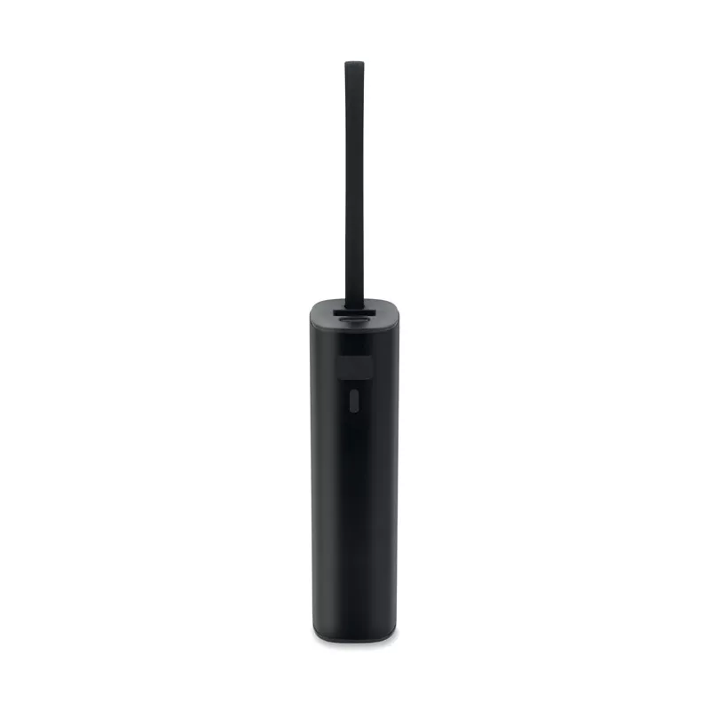 Powerbank aluminiowy 5000 mAh z kablem USB-C POWERTUBE - Czarny (MO3144-03)