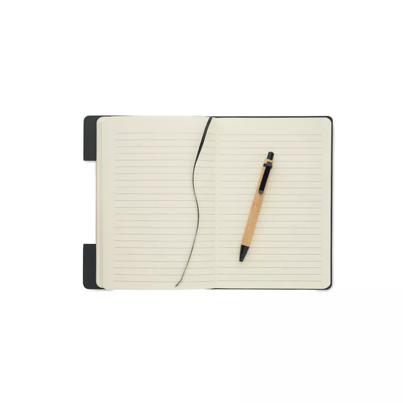 Notes A5 80 kartek w linię z długopisem NOTEMIX - Kamienny Szary (MO2390-15)
