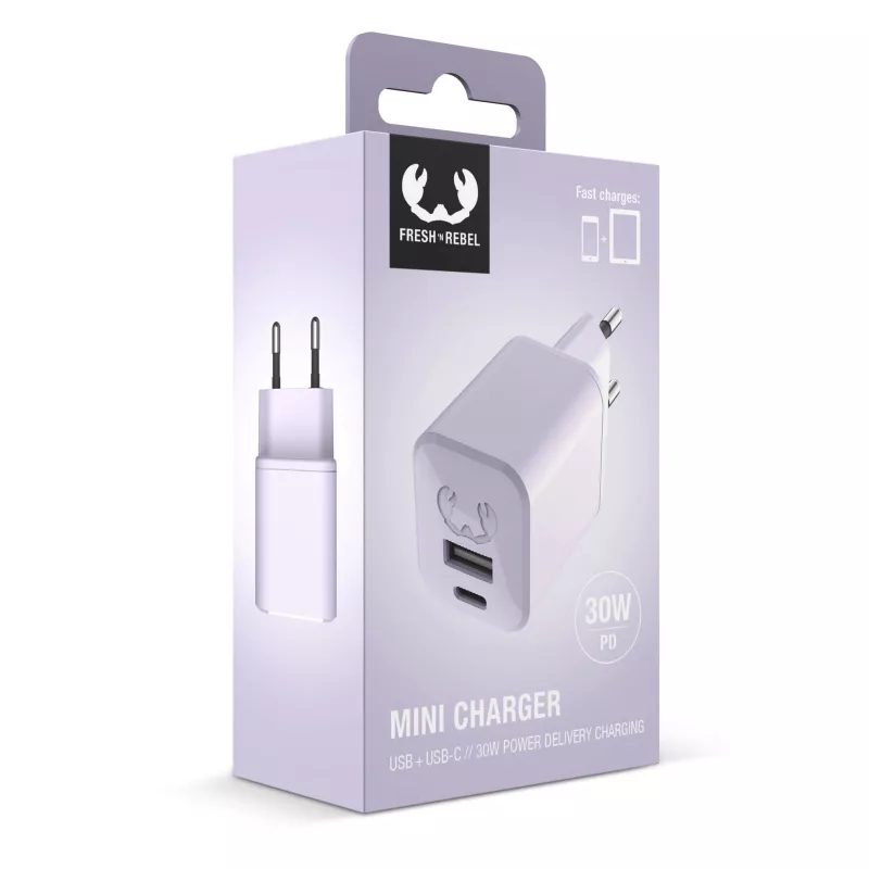 2WC30 I Fresh 'n Rebel Mini Charger USB-C + A PD // 30W - liliowy (LT49407-N0071)