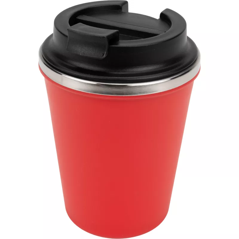 Kubek termiczny 350 ml z powłoką z recyklingu METODY - czerwony (8496205)