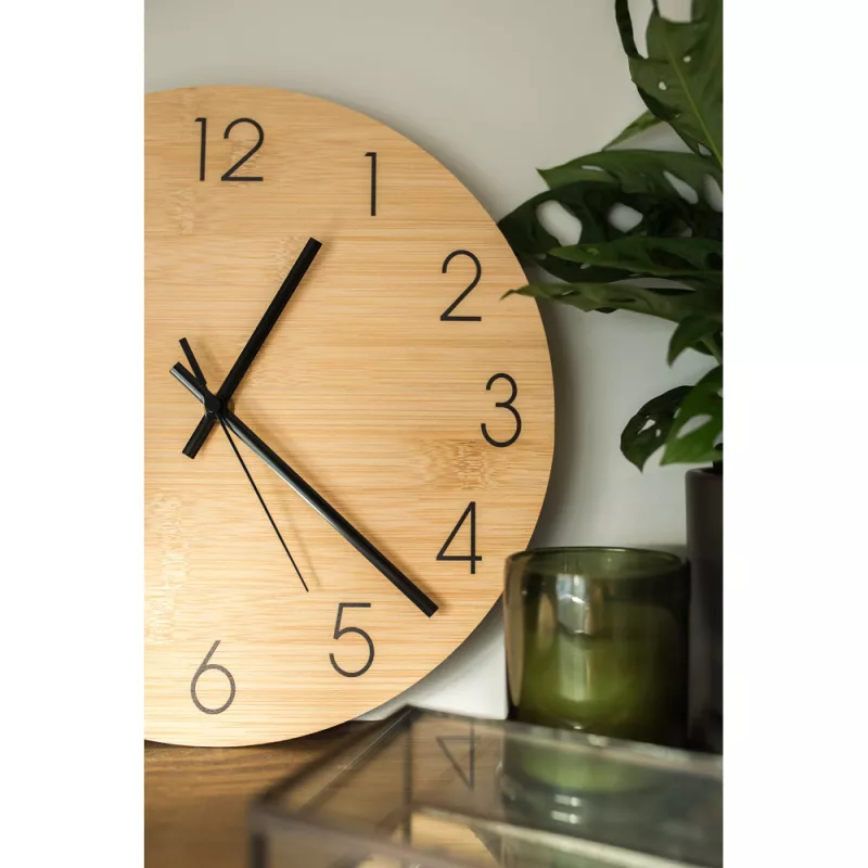 Bambusowy zegar ścienny | Imani - drewno (V1392-17)