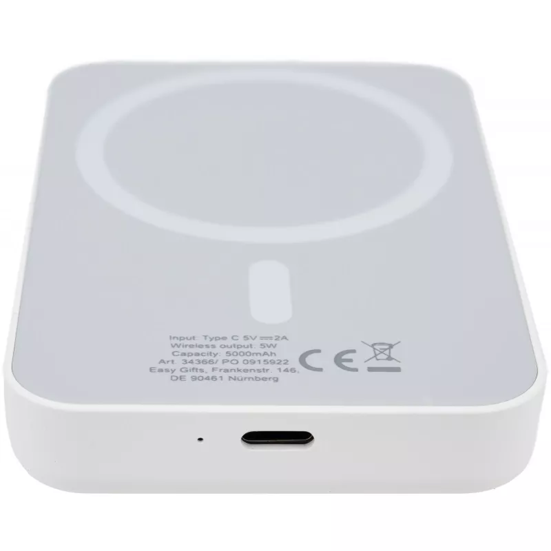 Power bank 5000 mAh z ładowarką indukcyjną WELS - biały (436606)