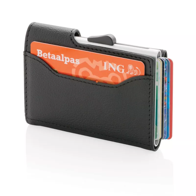 Etui na karty kredytowe i portfel C-Secure, ochrona RFID - czarny, srebrny (P850.511)