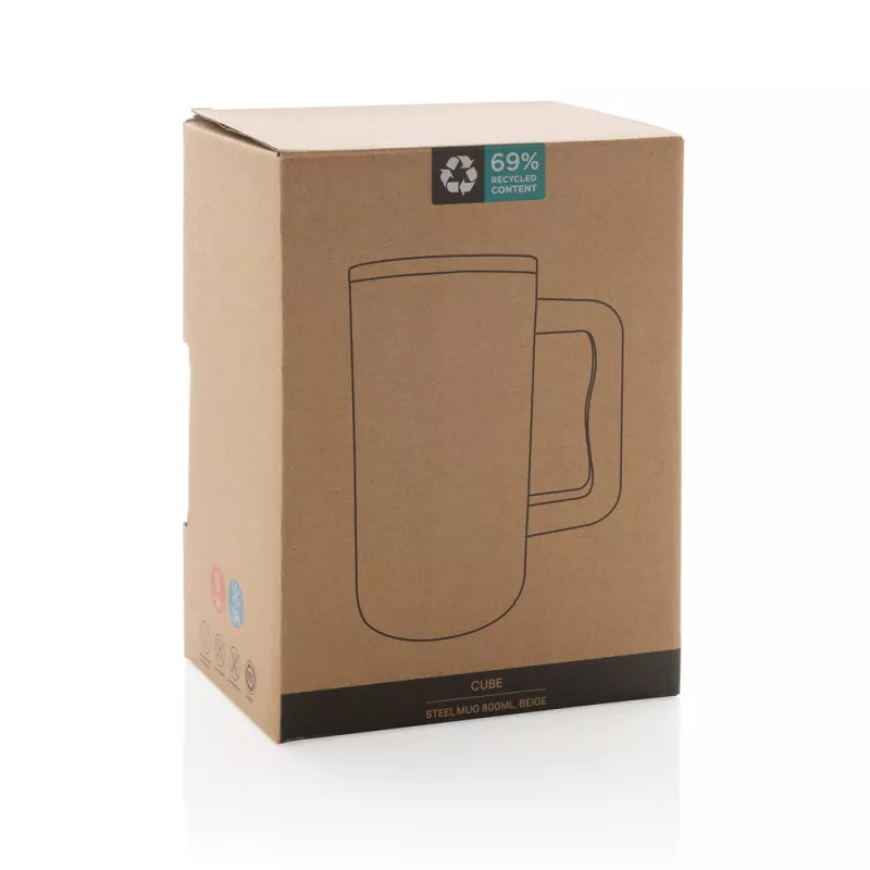 Kubek termiczny 800 ml Cube - beżowy (P437.3119)