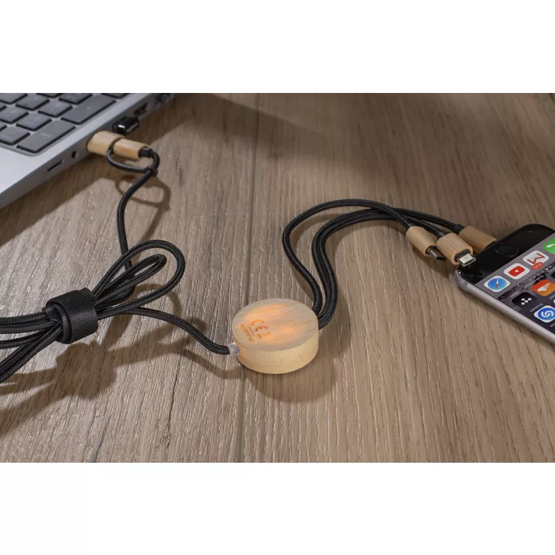 Kabel USB 4 w 1 GLOWIK - czarny (09187-02)