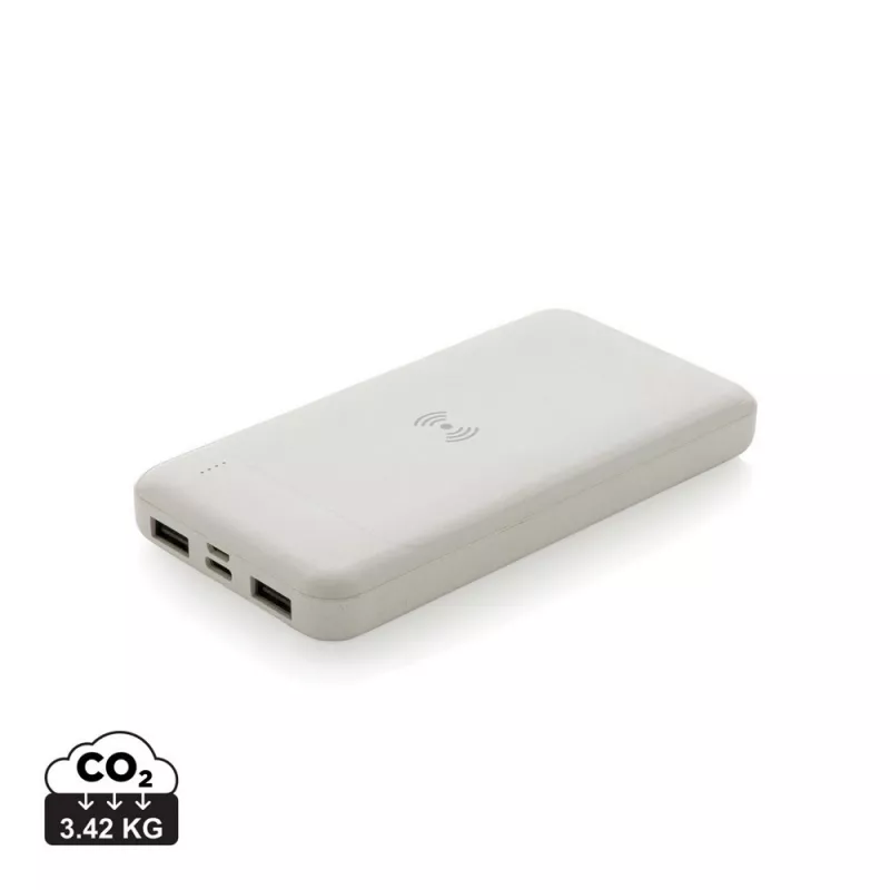 Bezprzewodowy power bank, ładowarka bezprzewodowa - biały (P322.673)