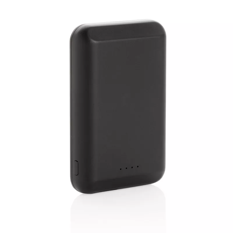Magnetyczny, bezprzewodowy power bank 5000 mAh, 5W - czarny (P322.281)