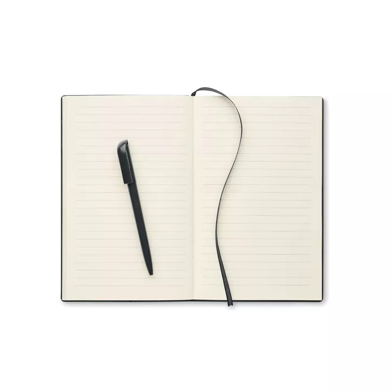 Notes A5 z okładką PU 80 kartek w linię NOTA - Czarny (MO2524-03)