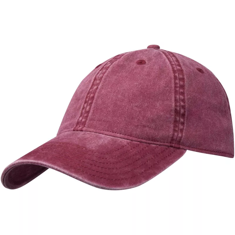 Grafton czapka 6-panelowa z efektem sprania - Bordo (38687220)