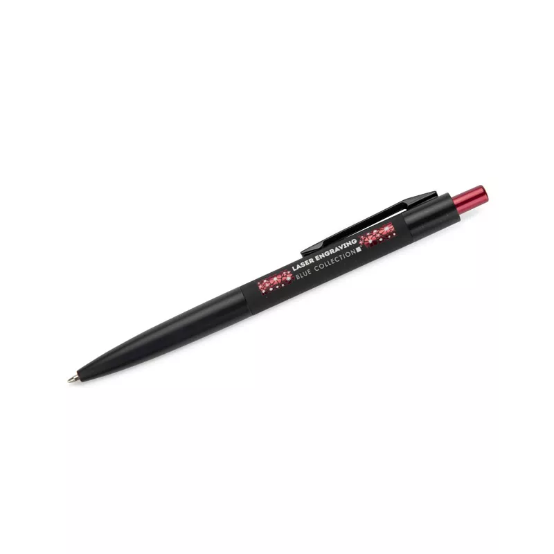 Długopis metalowy z powłoką soft touch i lustrzanym grawerem PAUL - czerwony (19746-04)