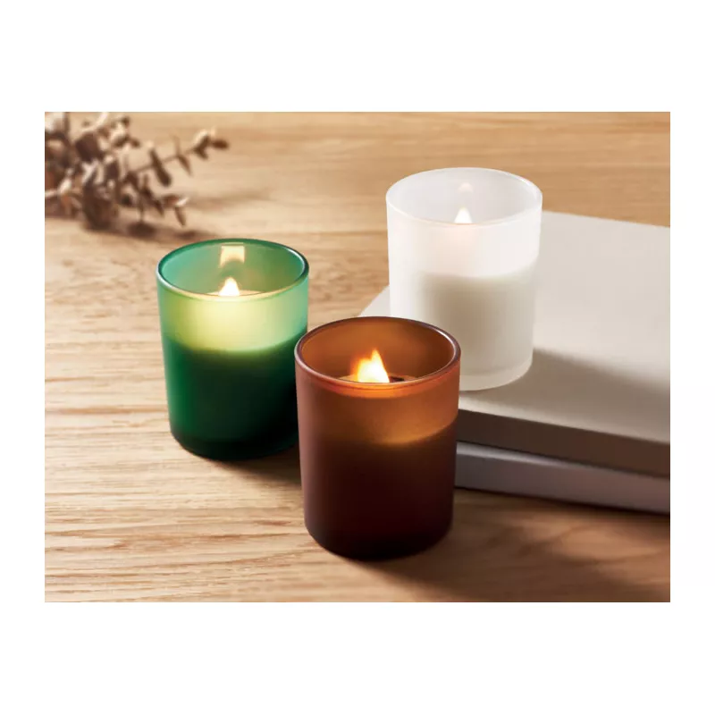 Świeca zapachowa wanilia w szkle 80 g KIVAS WOOD - Brazowy (MO2708-01)