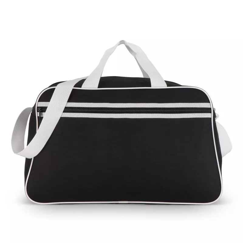Torba sportowo-podróżna R-PET 600D 48 x 25 x 28 cm 30 l - czarno / biały (LT95366-N0201)