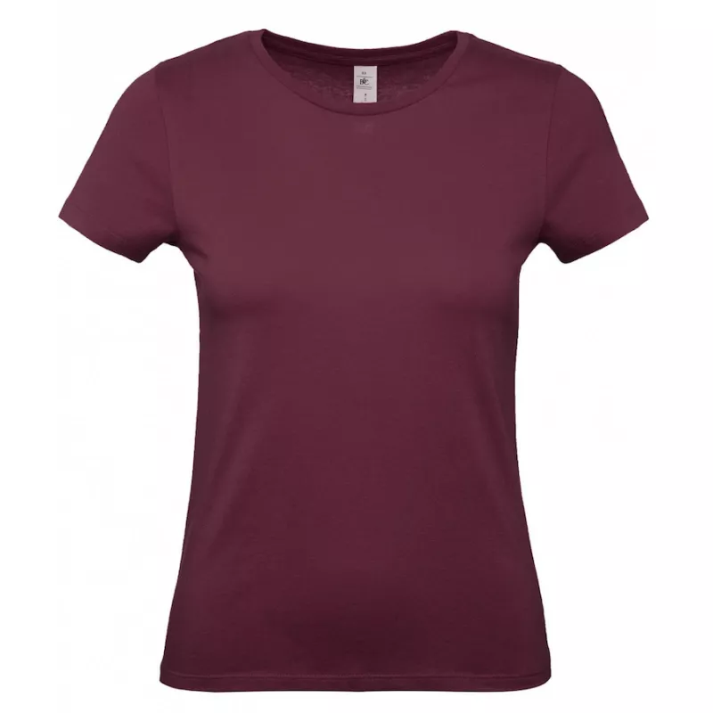 Damska koszulka reklamowa 145 g/m² B&C #E150 / WOMEN - Burgundy (370) (TW02T/E150-BURGUNDY)