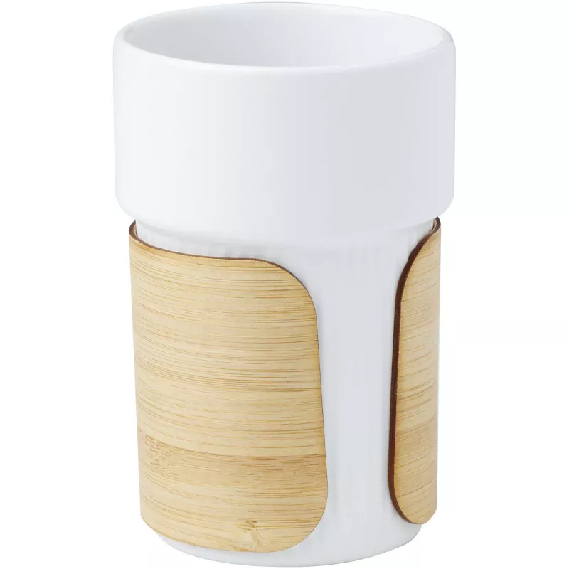 Fika kubek 340 ml z bambusową osłoną - Biały (10080901)