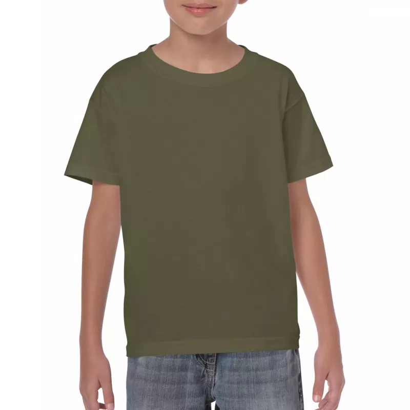 Koszulka bawełniana 180 g/m² Gildan Heavy Cotton™ - DZIECIĘCA - Military Green (5000B-MILITARY GREEN)
