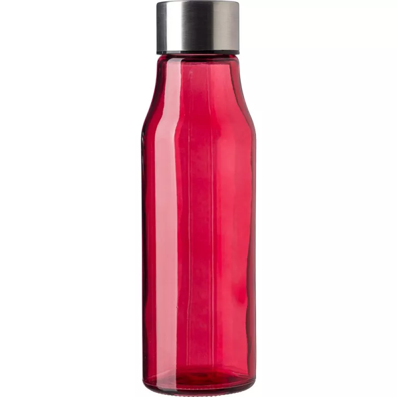 Szklana butelka z zakrętką ze stali nierdzewnej 500 ml - czerwony (V0283-05)