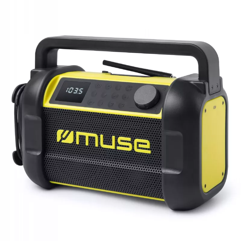 M-928 | Muse radio robocze z bluetooth 20W z radiem FM - czarno / żółty (LT55007-N0241)