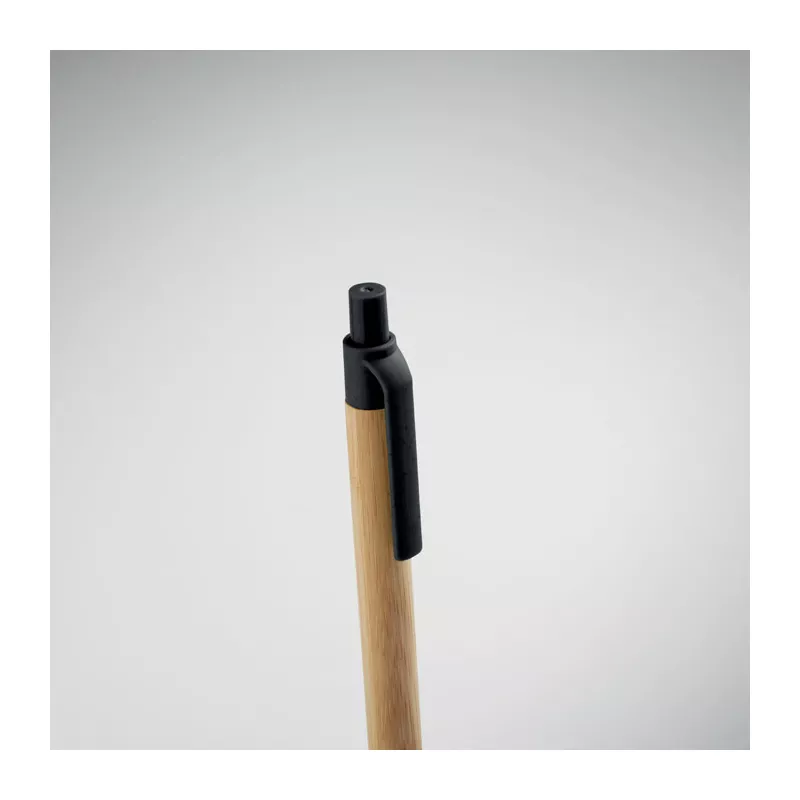 Długopis bambusowy z końcówkami ze słomy ITEA COLOUR - Czarny (MO2635-03)