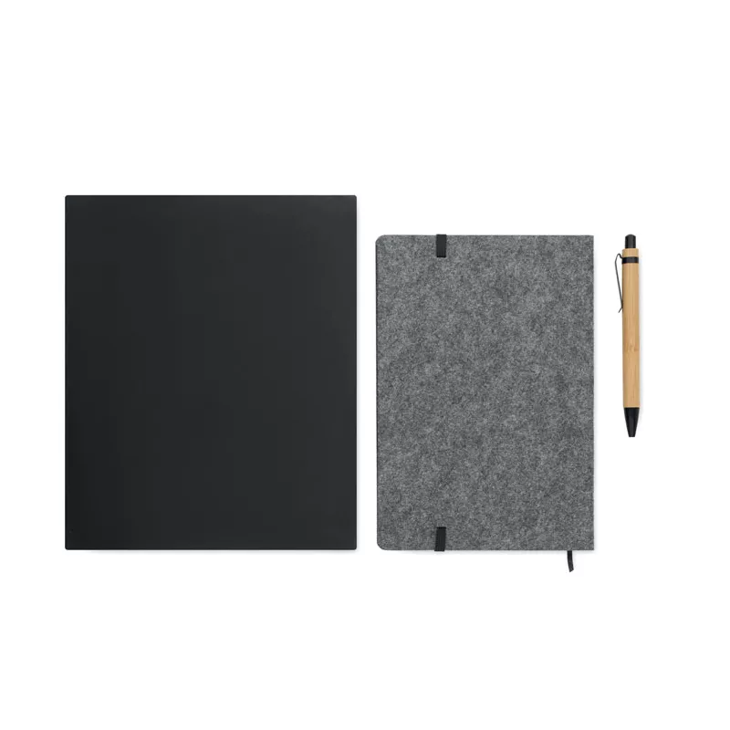 Notes A5 80 kartek w linię z długopisem NOTEMIX - Kamienny Szary (MO2390-15)