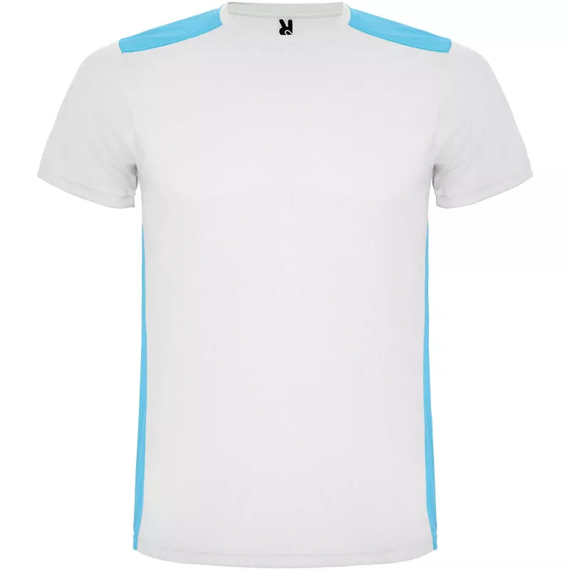 Detroit sportowa koszulka unisex z krótkim rękawem - Biały-Turkusowy (R6652-TURQUOIS-WHITE)
