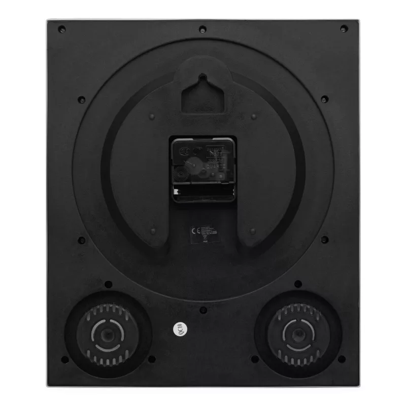 Prostokątny zegar ścienny - srebrny (56-0401517)