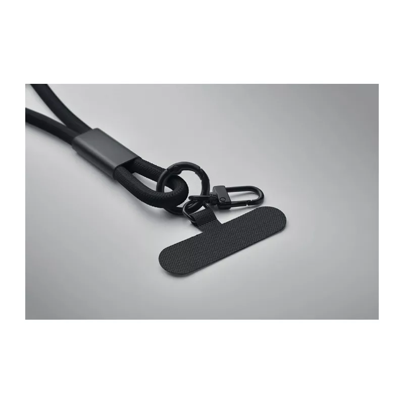 Smycz do telefonu z kablem 60W USB-C COCHARGE - Czarny (MO2618-03)