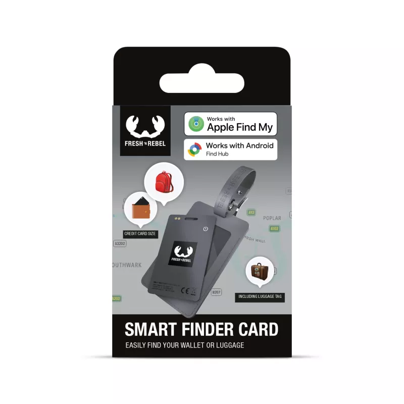 Fresh 'n Rebel Card Finder z zawieszką bagażową do Apple i Google - ciemnoszary (LT49203-N0060)