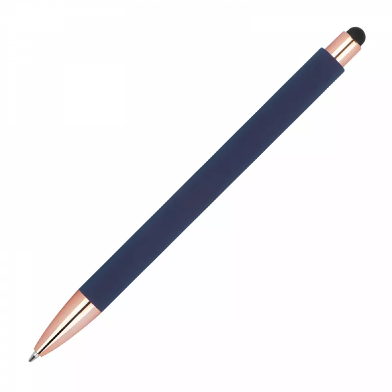 Długopis gumowany z touch penem - granatowy (1387344)