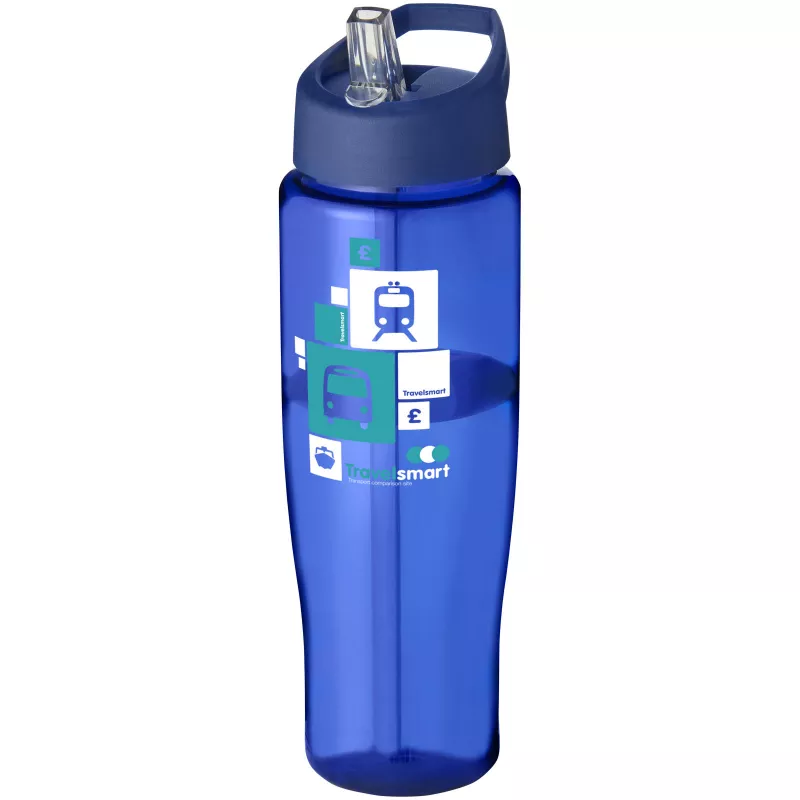 Bidon H2O Tempo® o pojemności 700 ml z wieczkiem z słomką - Niebieski (21004417)
