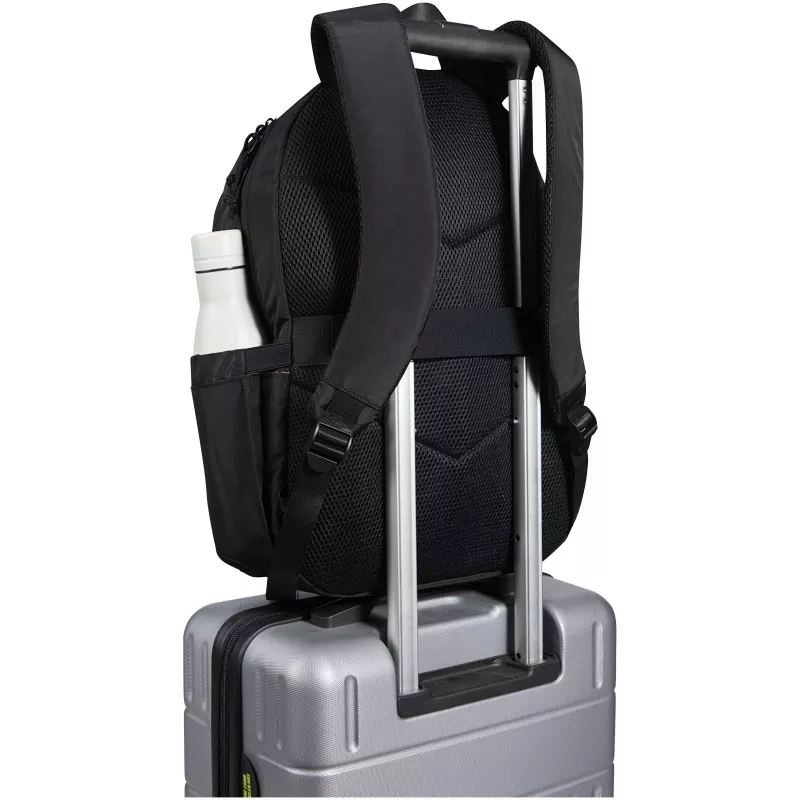 Puffer plecak na laptopa o przekątnej 15,6 cali o pojemności 18 l wykonany z materiałów z recyclingu z certyfikatem GRS - Czarny (13011490)