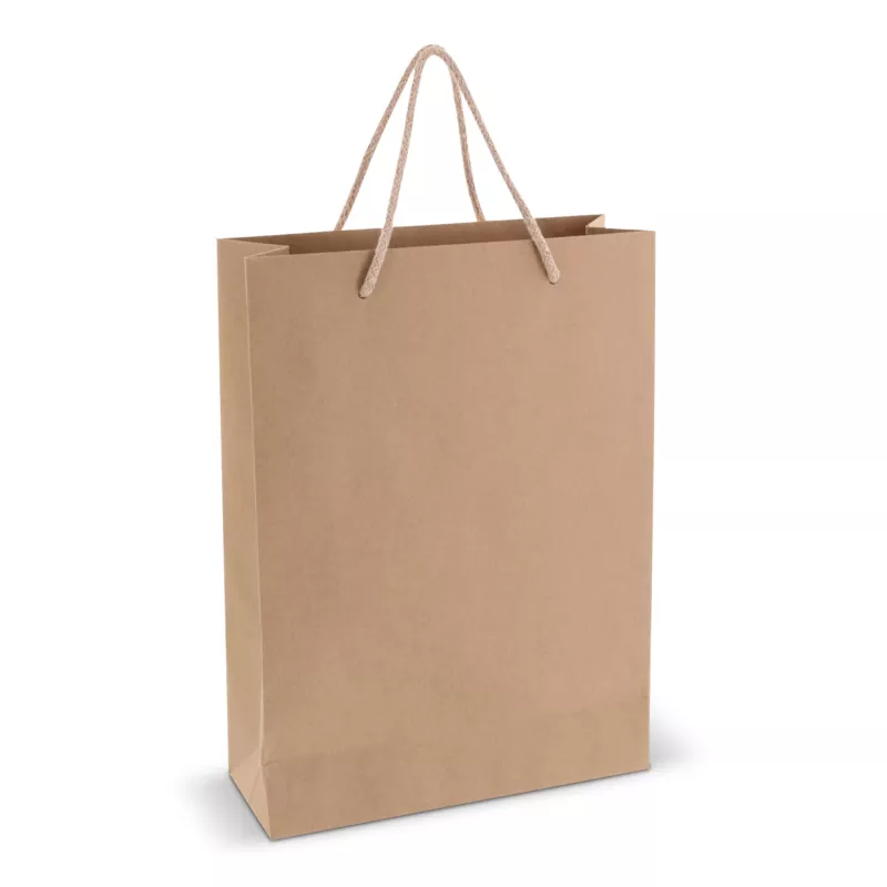 Papierowa torba 24x33x12 cm z uchwytami ze sznurka 120g/m²  - brązowy (LT91626-N0051)