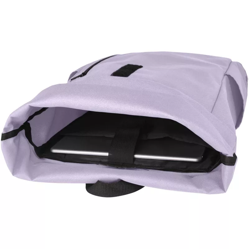 Byron plecak na laptopa 15,6 cala z tworzywa RPET z certyfikatem GRS z zawijanym zamknięciem, 18 l - Liljowy (12065935)