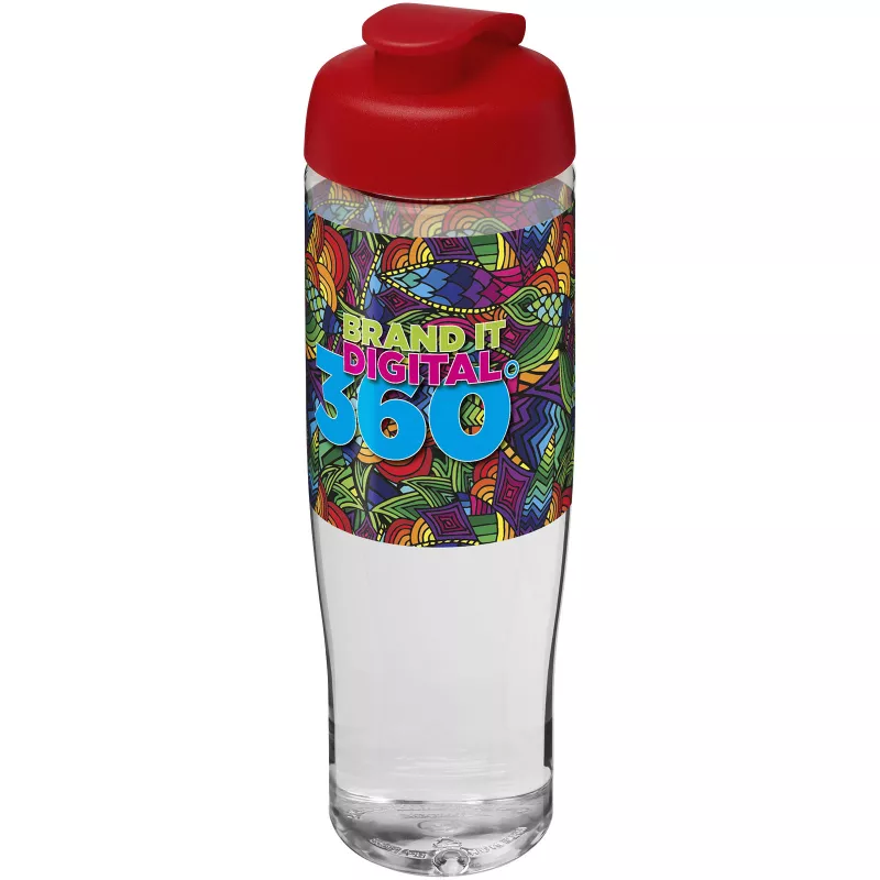 Bidon H2O Tempo®  z wieczkiem zaciskowym 700 ml - Czerwony-Przezroczysty (21004003)