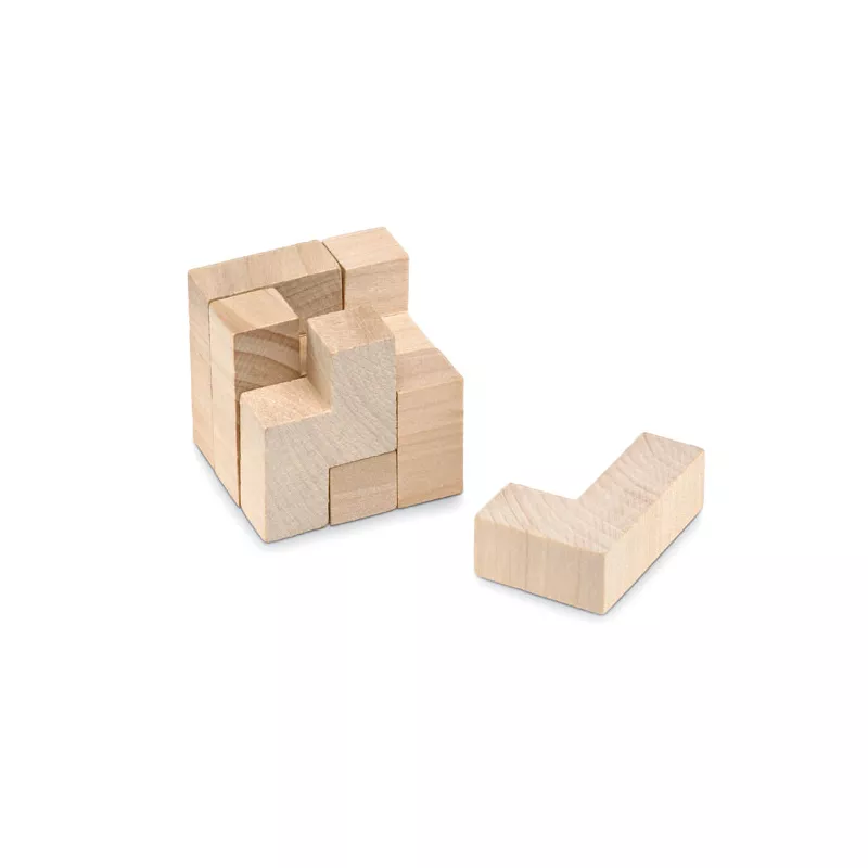 Łamigłówka kostka 3D drewniana w etui TRIKESNATS - Drewna (KC2585-40)