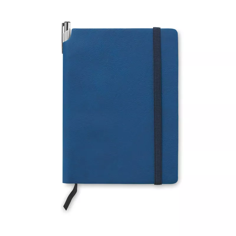 Notes A5 w okładce z PU 80 kartek w linię SOFTNOTE - Niebieski (MO9108-04)