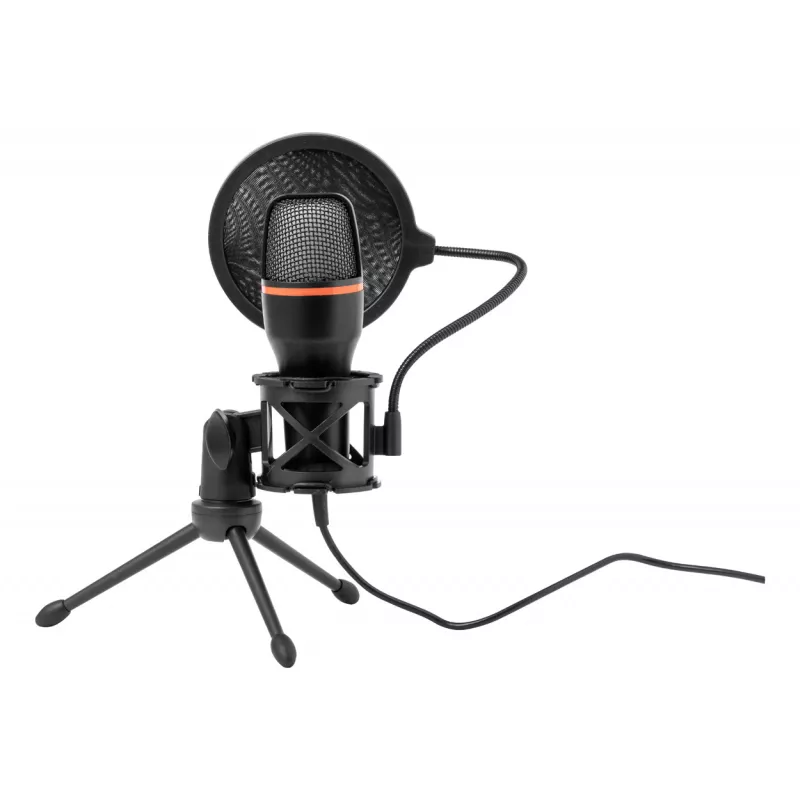 Mikrofon streamerowy z tworzywa ABS ze statywem Densha - czarny (AP733976-10)