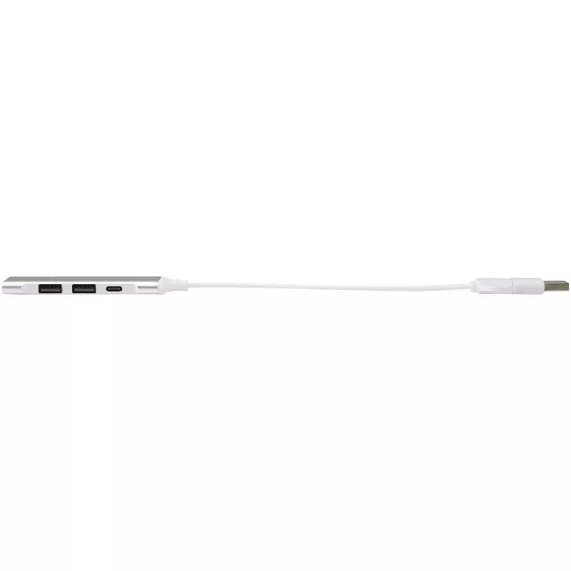Alkaid 4-portowy hub USB-A i typu C z podwójnym wejściem wykonany z aluminium z recyklingu - Srebrny (12446981)