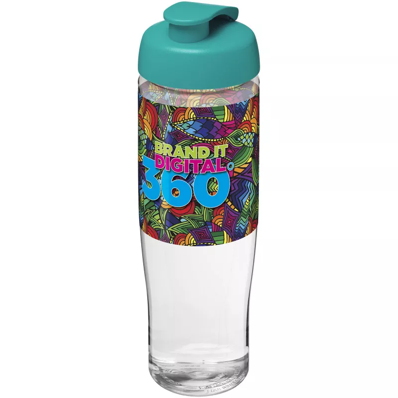 Bidon H2O Tempo® o pojemności 700 ml z wieczkiem zaciskowym - Błękitny-Przezroczysty (21004005)