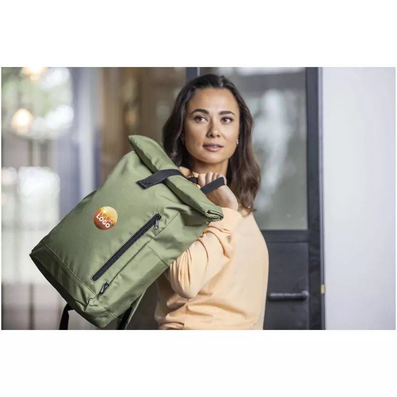 Byron plecak na laptopa 15,6 cala z tworzywa RPET z certyfikatem GRS z zawijanym zamknięciem, 18 l - Jasnoszary (12065980)