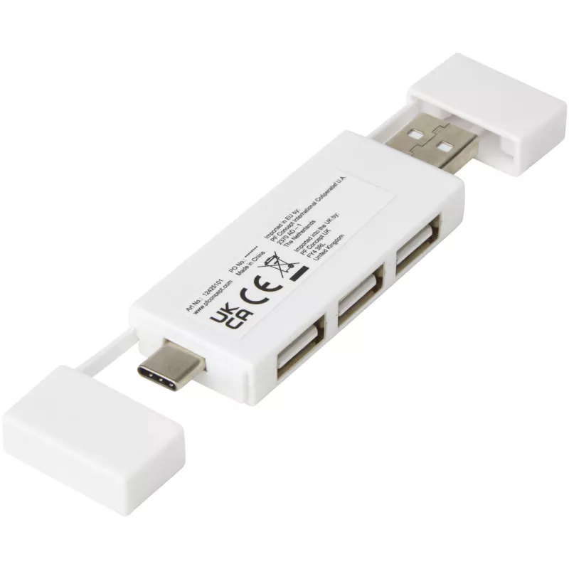 Mulan podwójny koncentrator USB 2.0 - Biały (12425101)