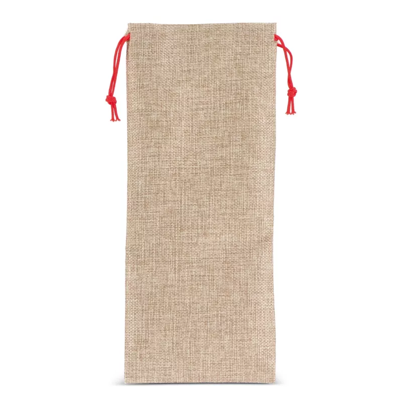 Torebka na wino w stylu juty 14x34cm - naturalny-t (LT90277-N0094)