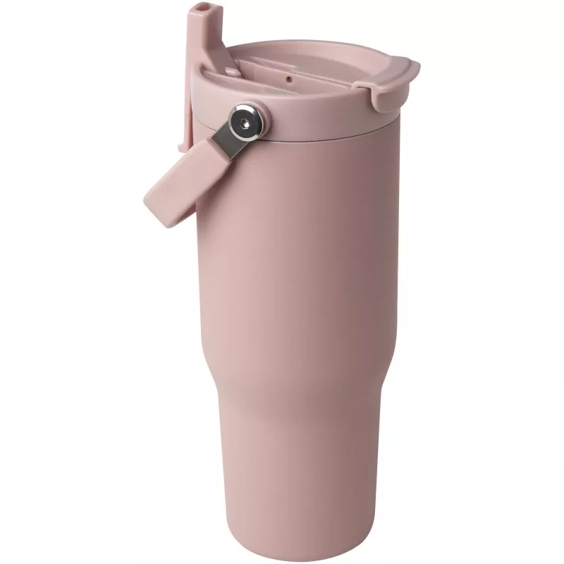Kubek Bronx o pojemności 900 ml, z izolacją próżniową, wykonany ze recyklingowanej stali nierdzewnej z certyfikatem RCS i z miedzi, z wielofukncyjną zakrętką - Dusty Pink (10086440)