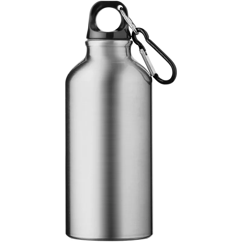 Butelka reklamowa 400 ml Oregon aluminiowa z karabińczykiem - Srebrny (10000202)