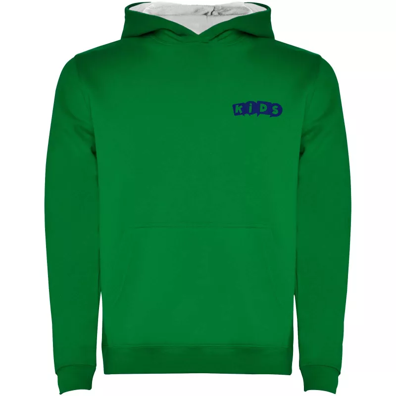 Dziecięca bluza z kapturem 280 g/m²  Roly Urban - Biały-Kelly Green (K1067-KEGREEN-WHITE)