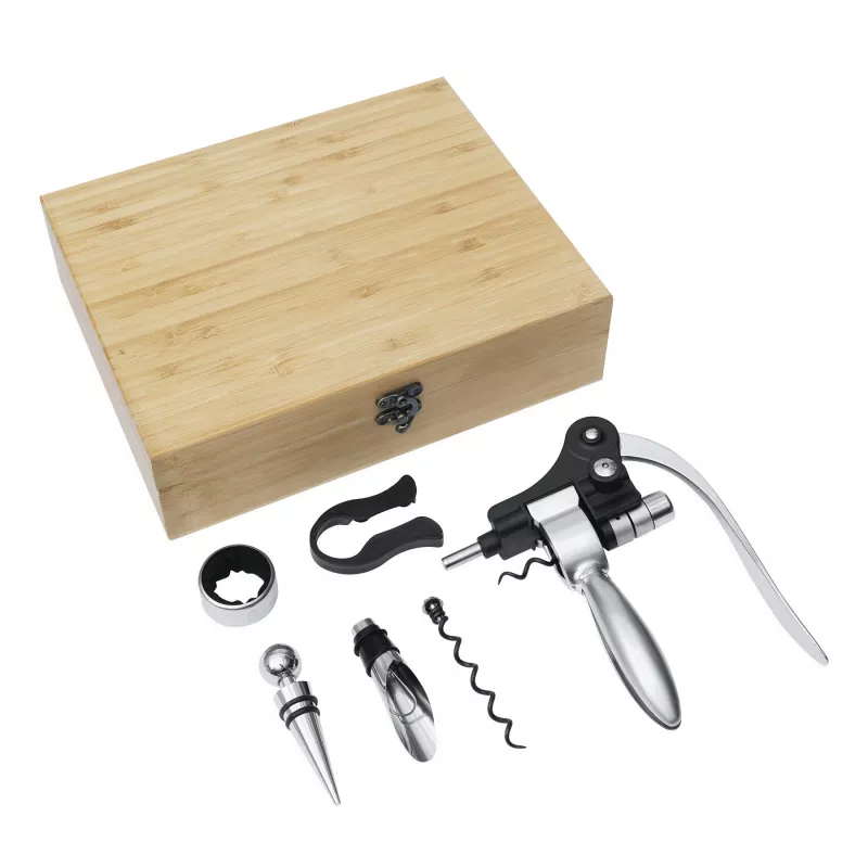 Zestaw do wina - brązowy, srebrny (56-0301151)