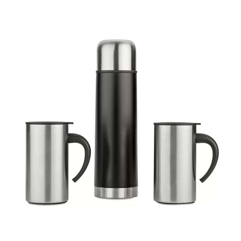 Zestaw upominkowy ACON (Termos 500 ml, 2 kubki 260 ml) - srebrny (17499)
