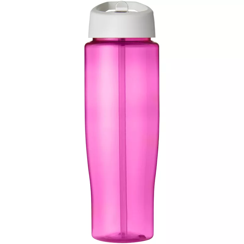 Bidon H2O Tempo® o pojemności 700 ml z wieczkiem z słomką - Biały-Różowy (21004414)