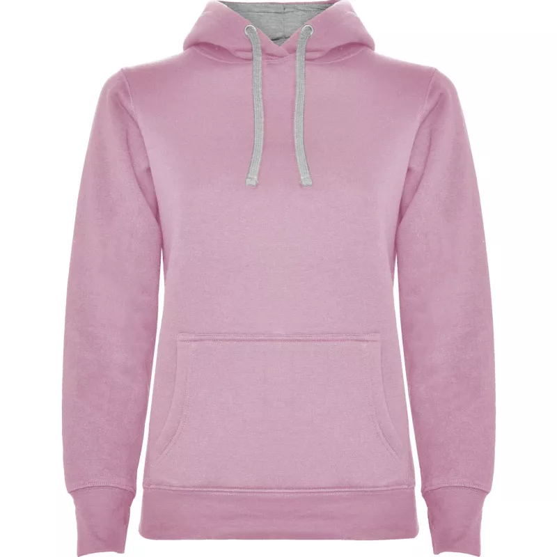Damska bluza z kapturem 280 g/m² Roly Urban Women - Light pink / Marl Grey (R1068-LPKMGREY)