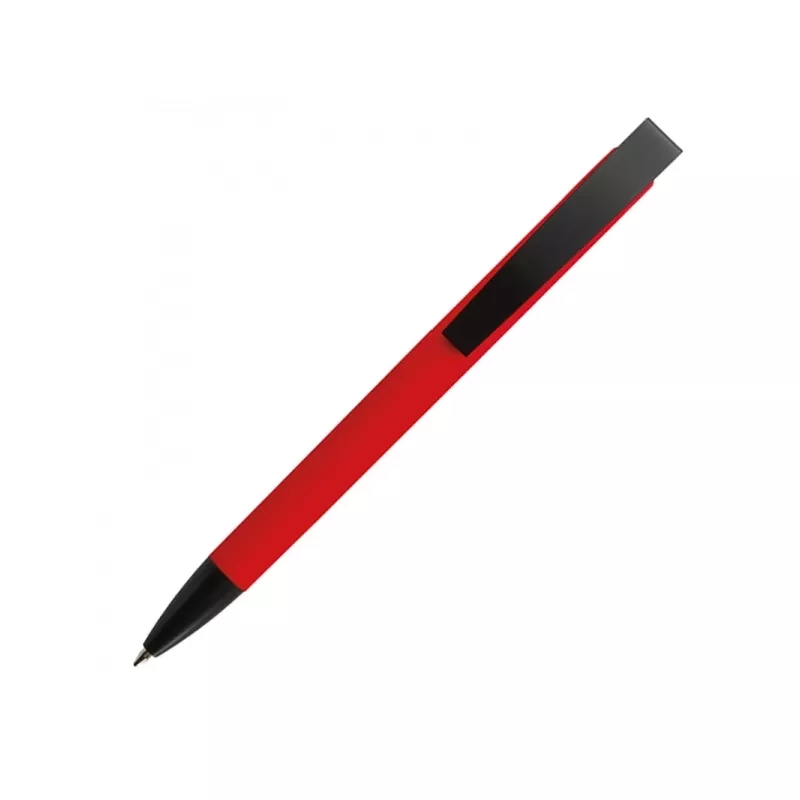 Długopis plastikowy z metalowym klipem BRESCIA - czerwony (009905)